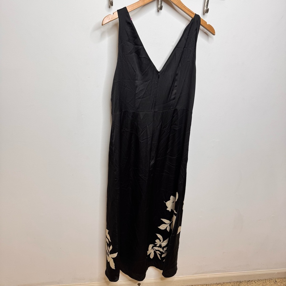 Vince Black and Cream Floral Midi Dress - Picture 3 of 5